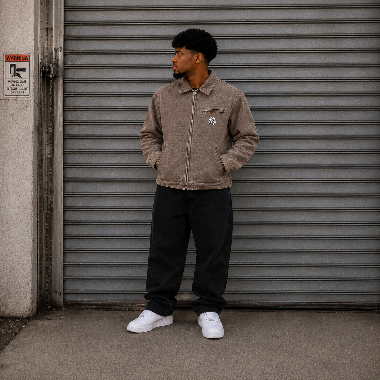 Akiro Box Fit Canvas Jacket - Brown