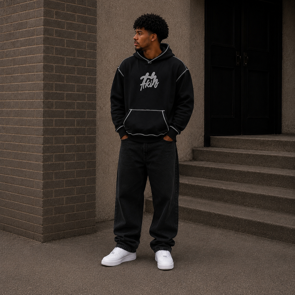 Akiro Essential Box Fit Hoodie - Black