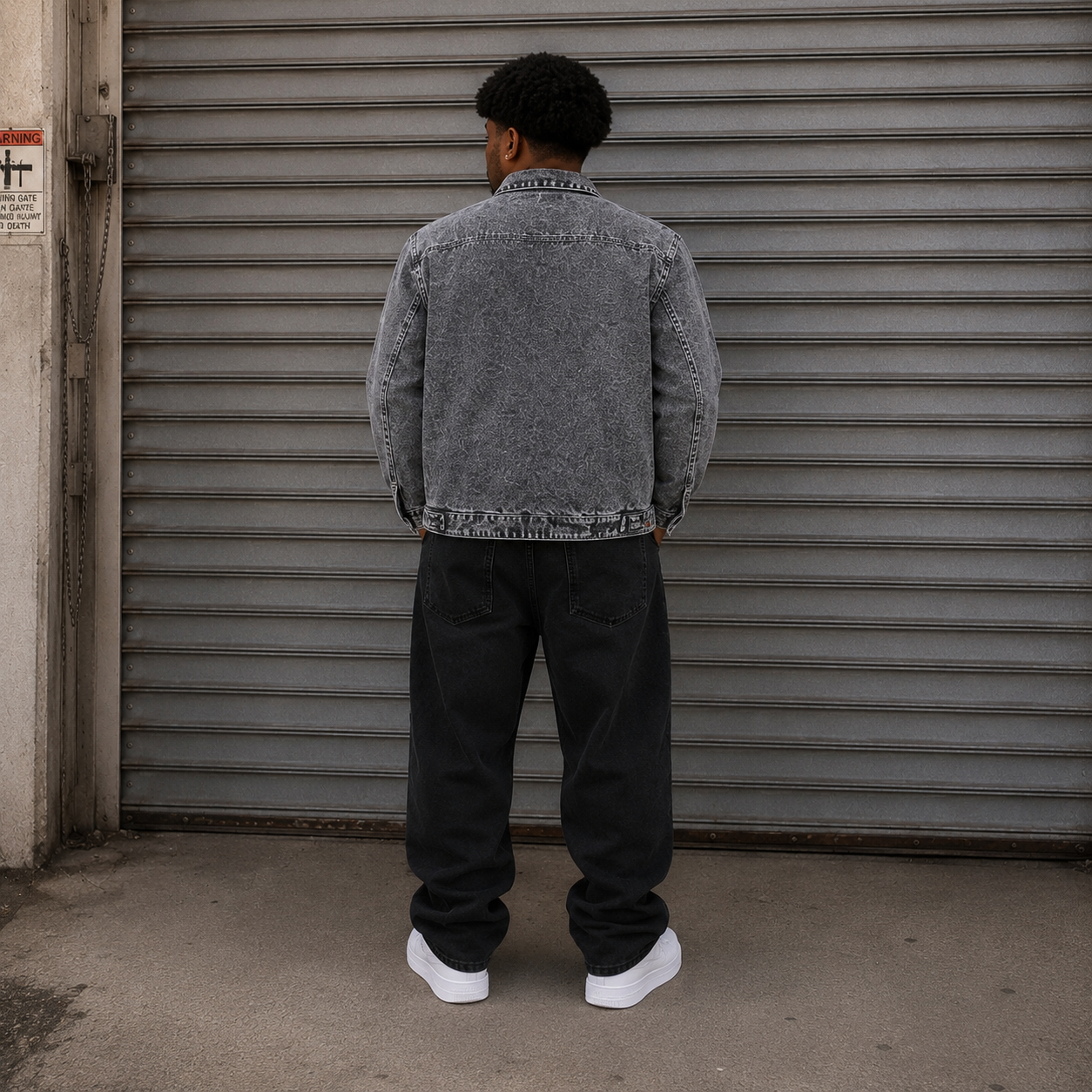 Akiro Box Fit Canvas Jacket - Charcoal