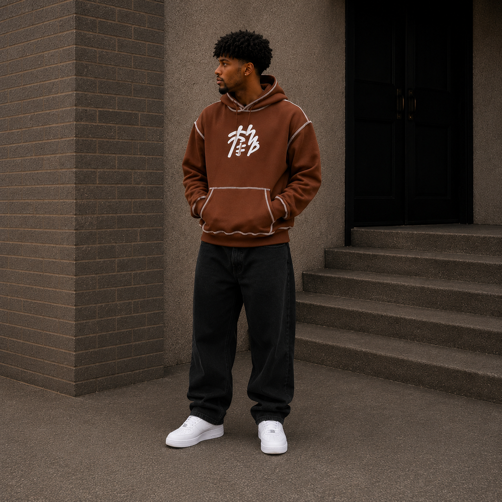 Akiro Essential Box Fit Hoodie - Brown
