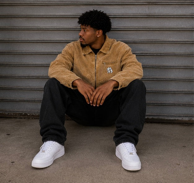 Akiro Box Fit Canvas Jacket - Brown
