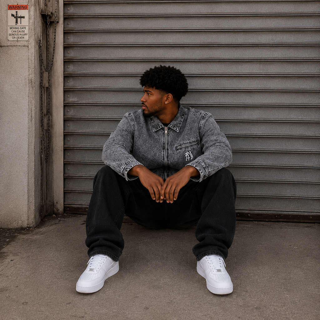Akiro Box Fit Canvas Jacket - Charcoal