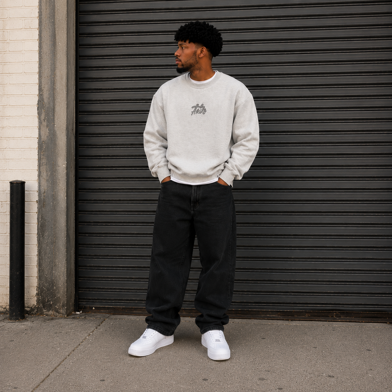Akiro Essential Crewneck Sweatshirt - Grey