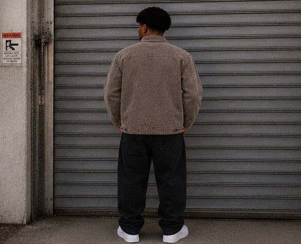 Akiro Box Fit Canvas Jacket - Brown