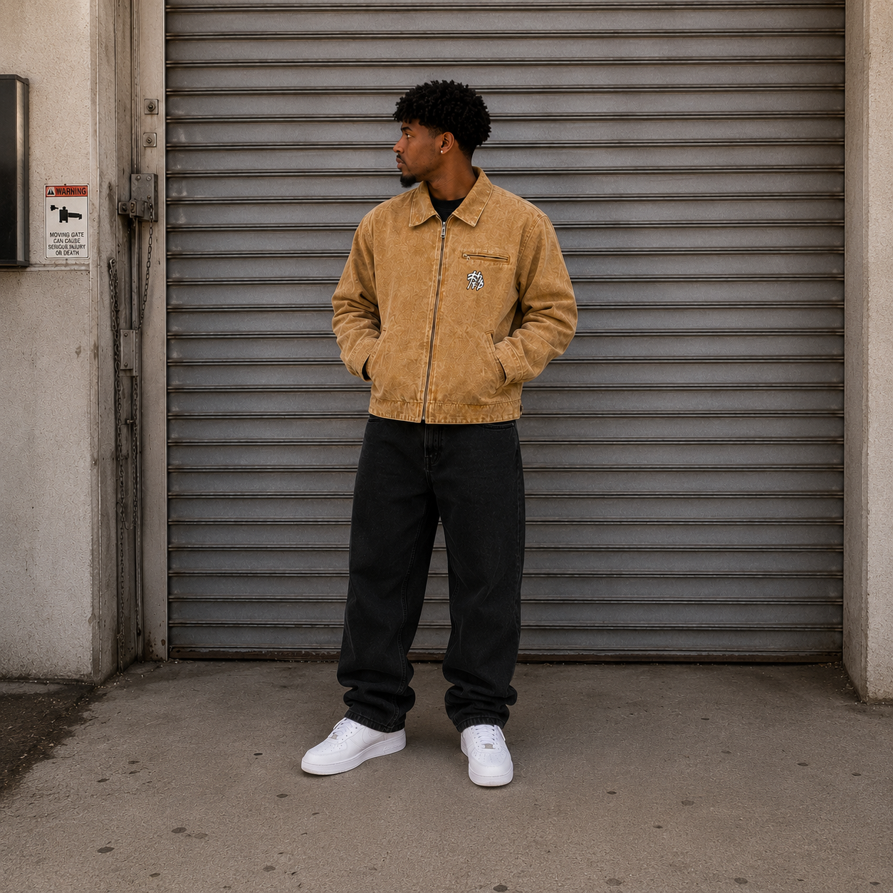 Akiro Box Fit Canvas Jacket - Brown