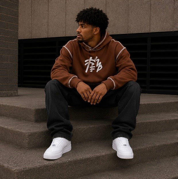 Akiro Essential Box Fit Hoodie - Brown