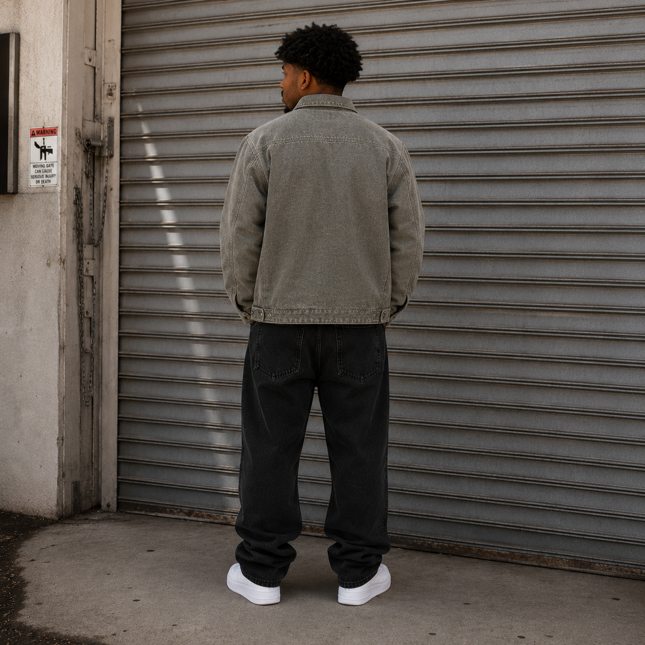 Akiro Box Fit Canvas Jacket - Khaki Green