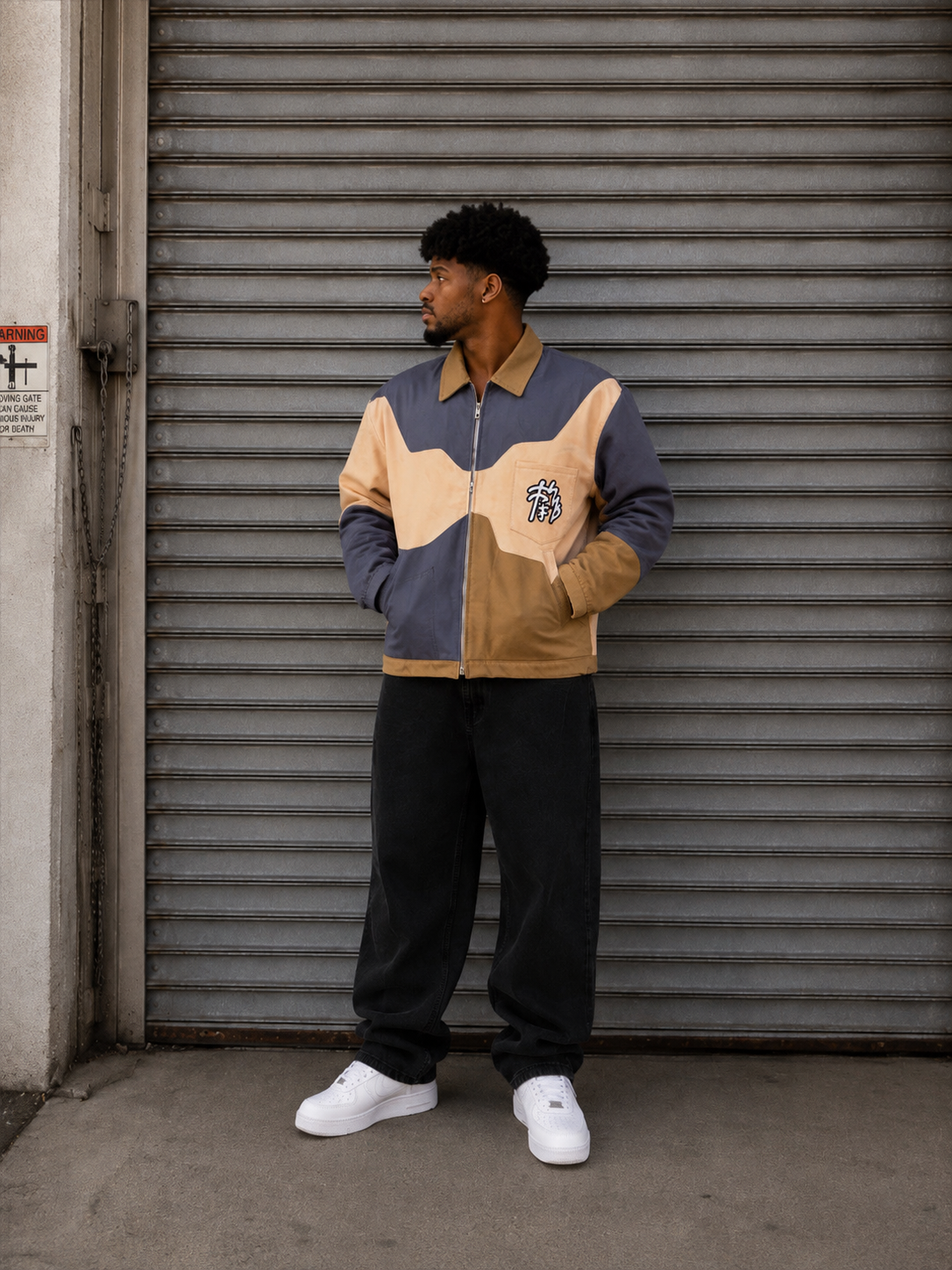 Akiro Oversized 3 Tone Abstract Jacket